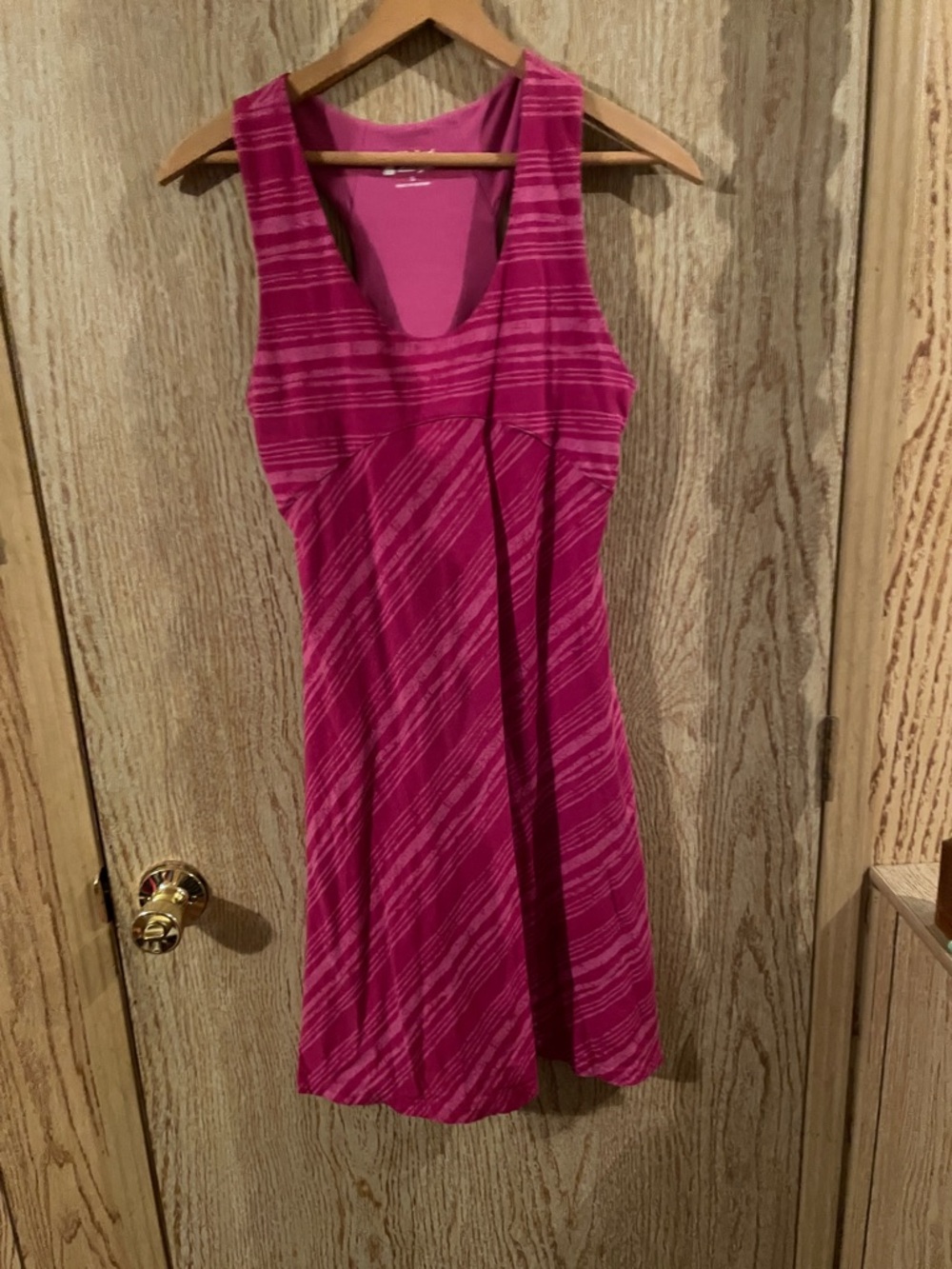 Alpine Magenta Striped Sleeveless Midi Dress